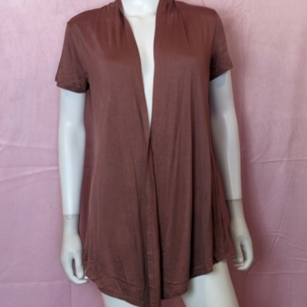 Maurices Dusty Rose Pink Short Sleeve Open Front Lightweight Cardigan size XS